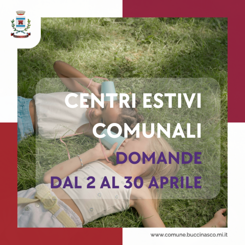 Centri estivi Buccinasco, iscrizioni dal 2 al 30 aprile