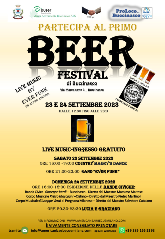 Buccinasco, Beer Festival e bande musicali al Centro Civico Marzabotto