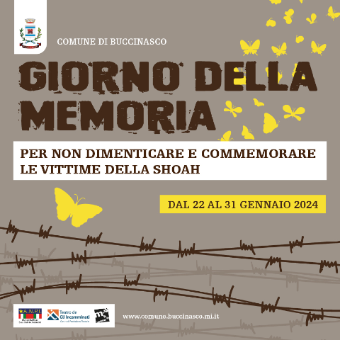 Giornata della Memoria a Buccinasco, dal 22 al 31 gennaio mostre, film, spettacoli, letture