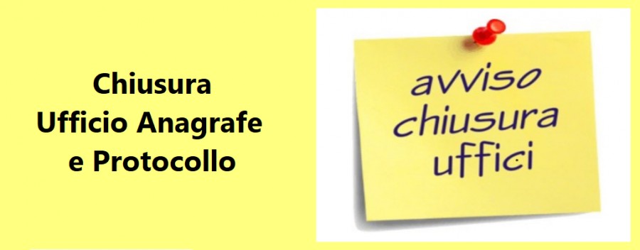 Buccinasco, lunedì 13 febbraio chiuso lo Sportello Anagrafe e l'Ufficio Protocollo