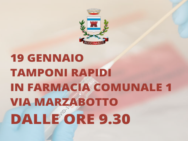 Buccinasco, tamponi rapidi in farmacia: orario per il 19 gennaio