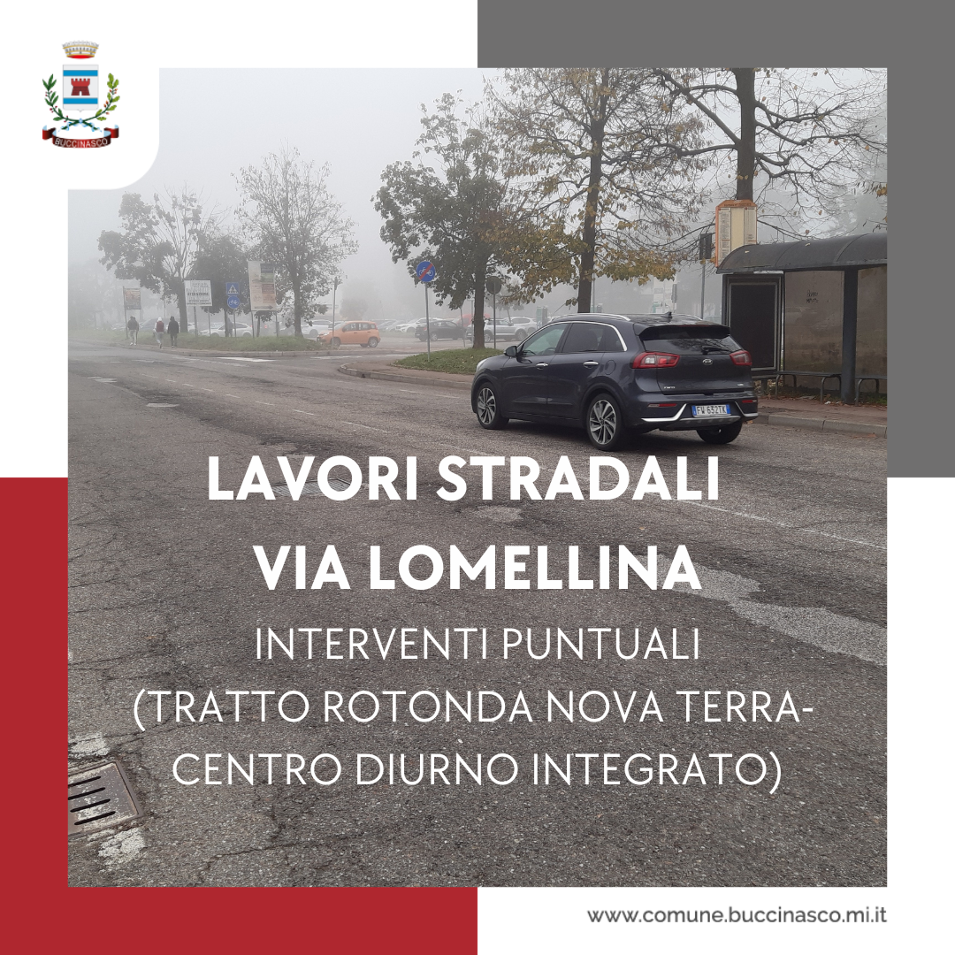 Buccinasco, dal 30 gennaio lavori stradali in via Lomellina