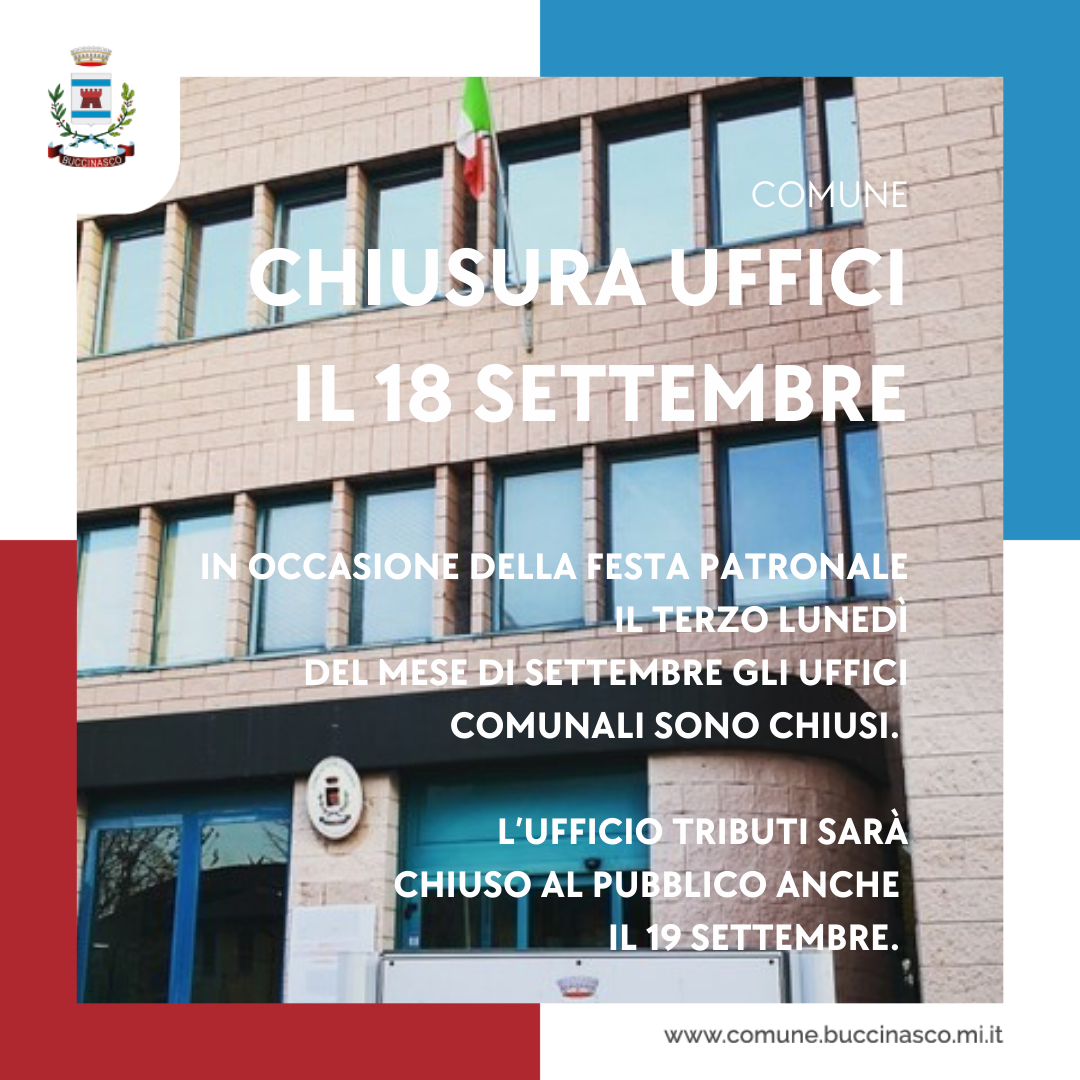 Chiusura uffici comunali di Buccinasco