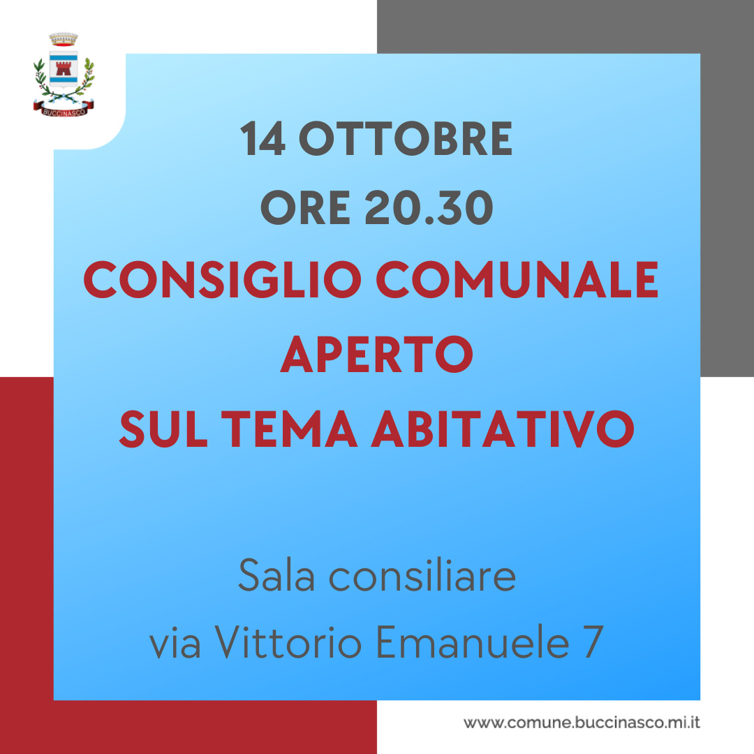 Buccinasco, Consiglio comunale aperto sul tema abitativo