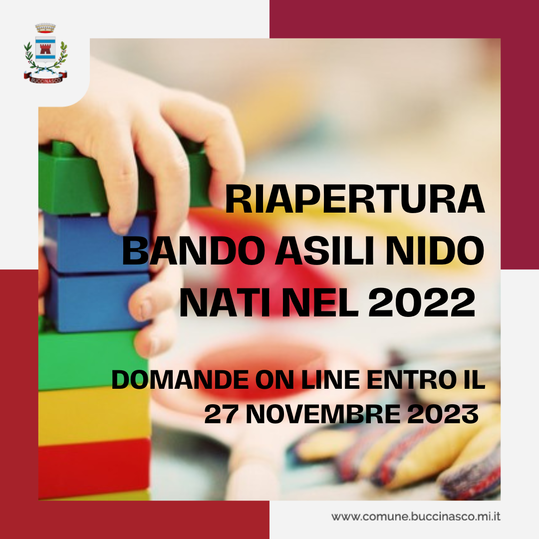 Asili nido Buccinasco, riapre il bando per i nati nel 2022