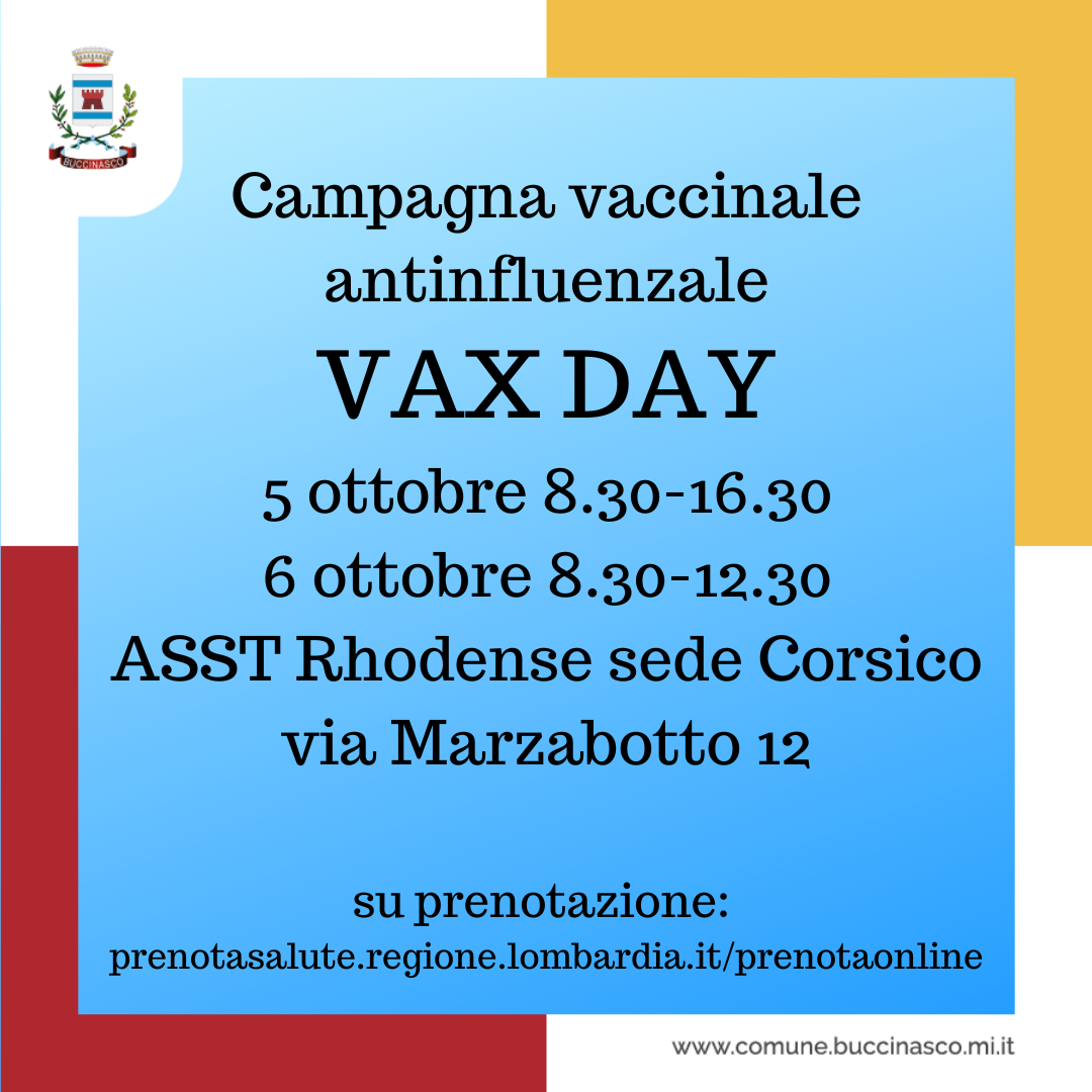 Buccinasco, Campagna vaccinale antinfluenzale 2024/2025