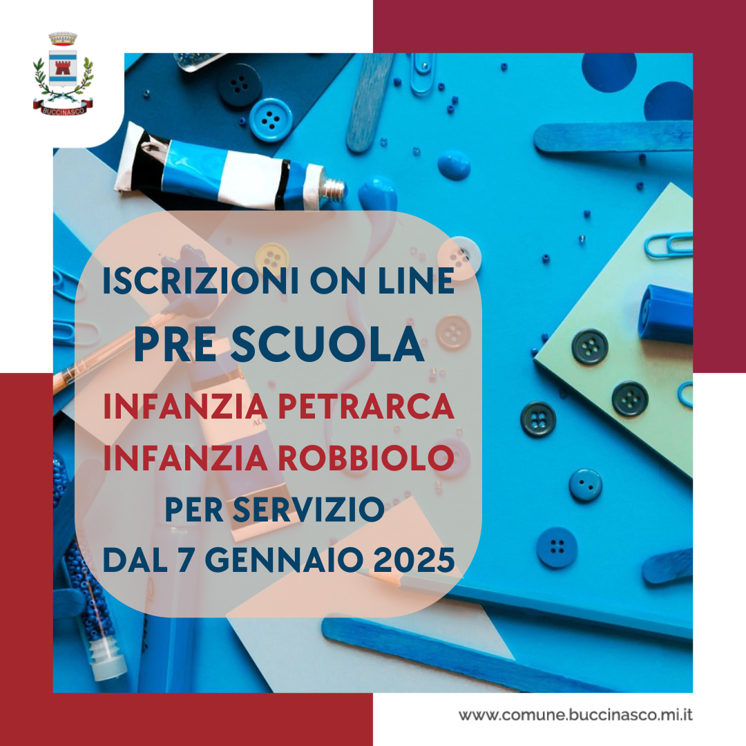 Buccinasco, iscrizioni al pre orario per le scuole dell’infanzia Petrarca e Robbiolo 