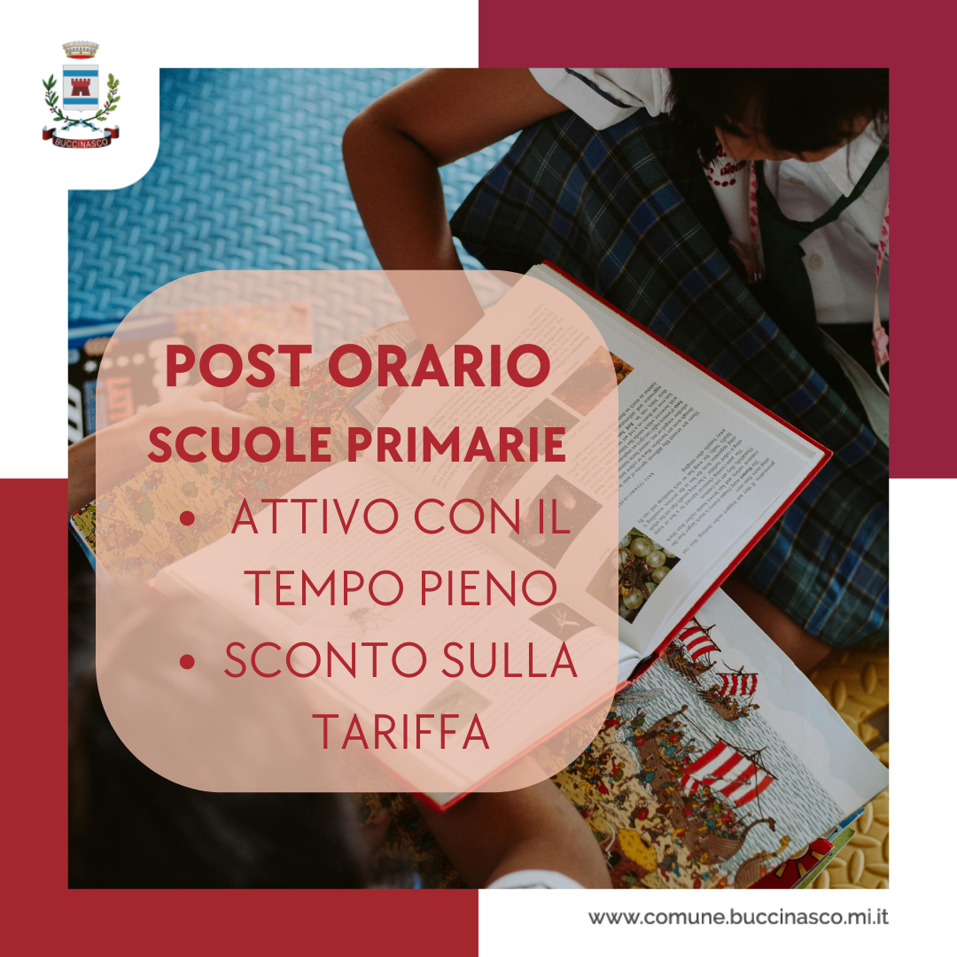 Buccinasco, Post orario nelle scuole primarie: il servizio potrà partire quando gli Istituti scolastici garantiranno il tempo pieno