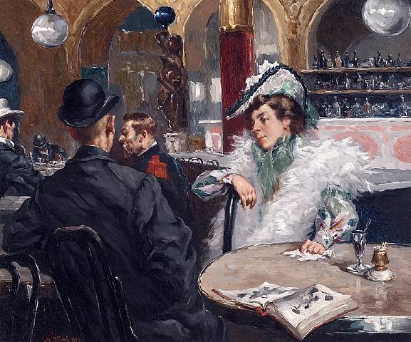 Gaetano-de-las-heras-1903-Parisian-Cafe