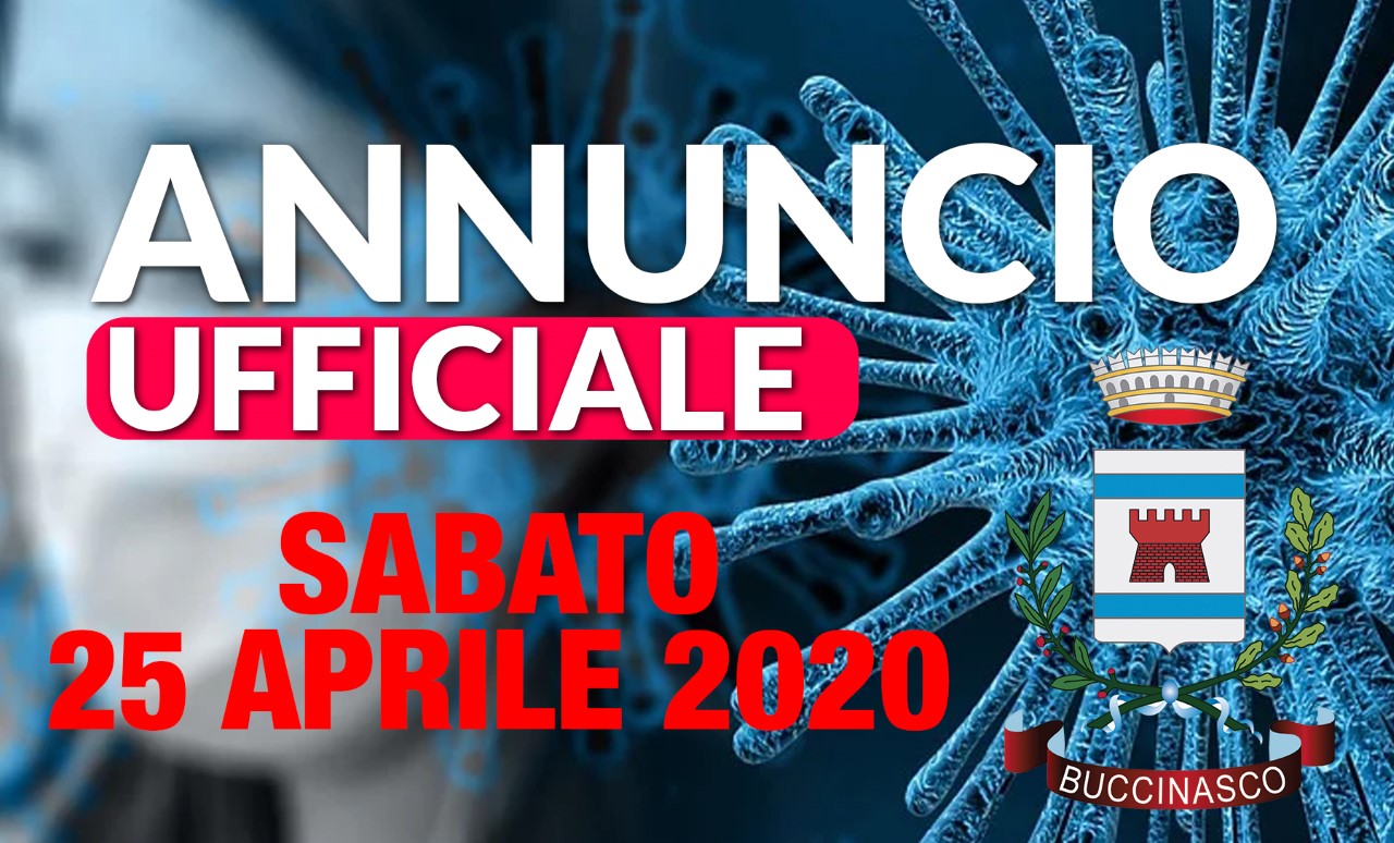 Buccinasco, Comunicazione del sindaco, aggiornamento #Covid19 – 25 aprile