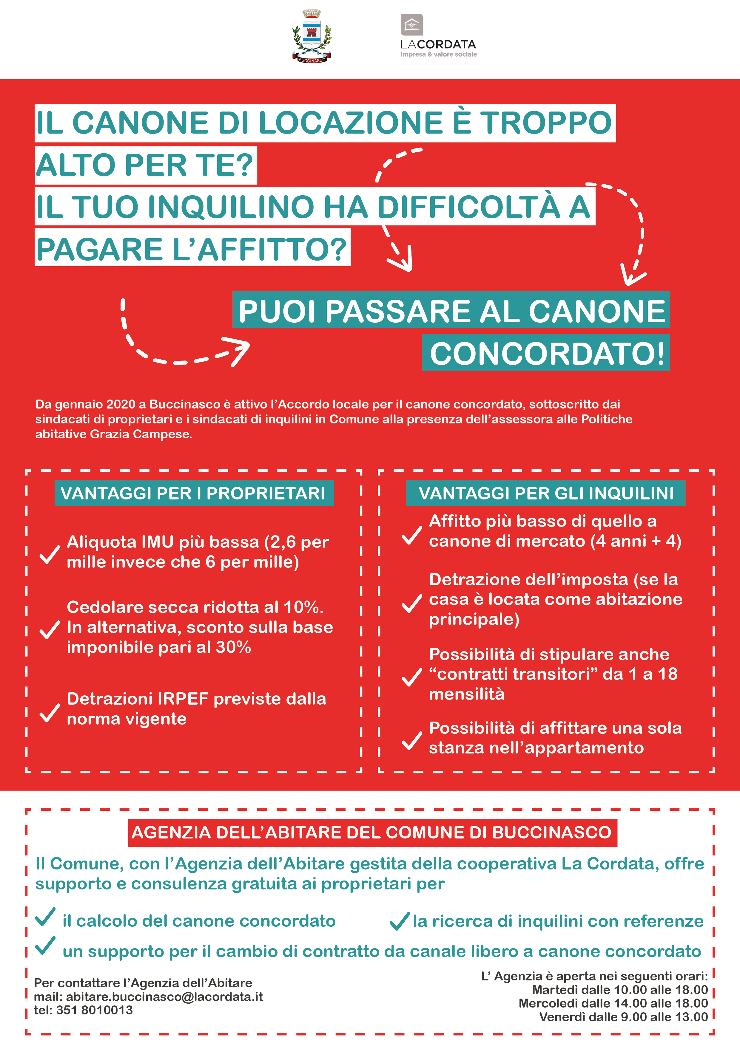 Affitti, a Buccinasco puoi passare al “canone concordato”