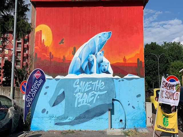 Arte e ambiente sulla cabina E-Distribuzione di Buccinasco 