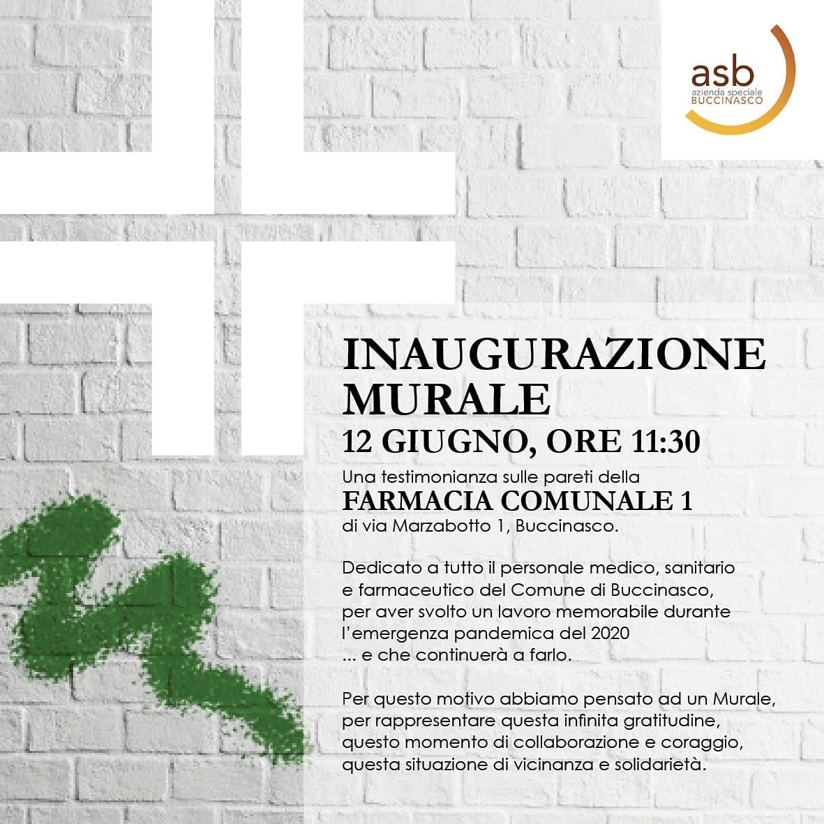 Farmacie comunali Buccinasco, un murale per ringraziare il personale sanitario